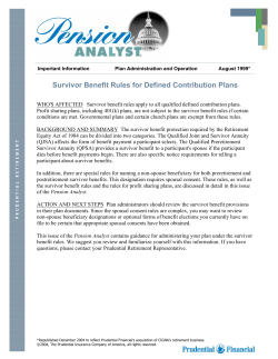 Survivor Benefit Rules for Defined Contribution Plans