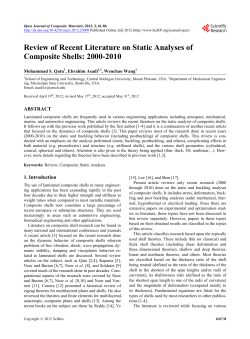 Review of Recent Literature on Static Analyses of Composite Shells