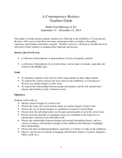 A Contemporary Bestiary Teachers Guide