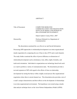 COMPUTER MEDIATED COMMUNICATION AND NEGOTIATION