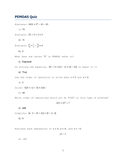 PEMDAS Quiz