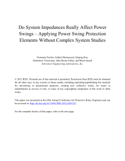 Do System Impedances Really Affect Power Swings &ndash; Applying