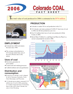 Coal Fact Sheet 2006.ai - Colorado Mining Association
