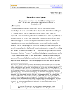 Slavic Generative Syntax - SeeLRC