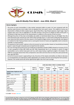 Juba Bi-Weekly Price Watch
