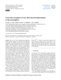Convective transport of very short lived bromocarbons to the