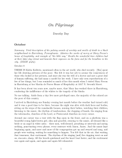 On Pilgrimage - Catholic Worker Movement