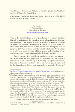 Review of R. Netz, The Works of Archimedes