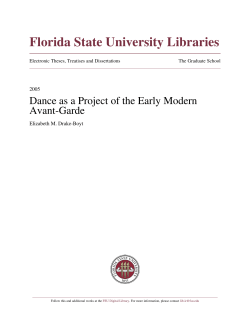 Dance as a Project of the Early Modern Avant-garde