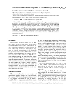 Structural and Electronic Properties of Zinc Blende