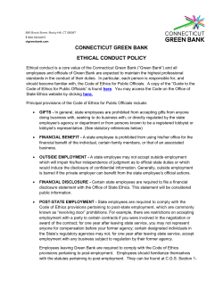 Ethical Conduct Policy &ndash; Staff