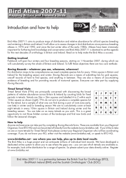 Introduction and how to help - British Trust for Ornithology