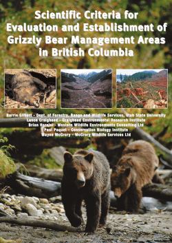 Grizzly Bear Management Areas - Raincoast Conservation Foundation