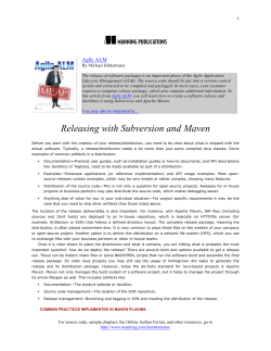 Releasing with Subversion and Maven