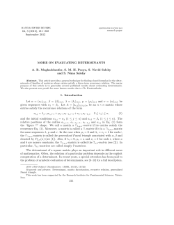 on evaluating determinants