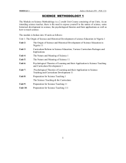 SCIENCE METHODOLOGY 1