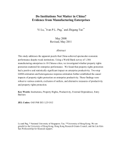 Do Institutions Not Matter in China? Evidence from