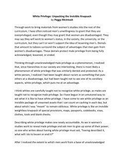 Unpacking the Invisible Knapsack by Peggy McIntosh