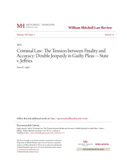 Criminal Law: The Tension between Finality and Accuracy