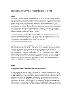 Converting PowerPoint Presentations to HTML