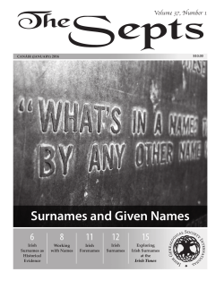 Surnames and Given Names - Irish Genealogical Society International