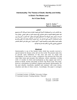 Intertextuality: The Themes of Death, Sterility and Aridity in
