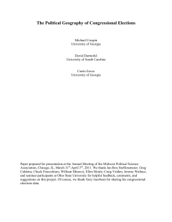 The Political Geography of Congressional Elections