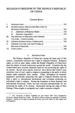religious freedom in the people`s republic of china