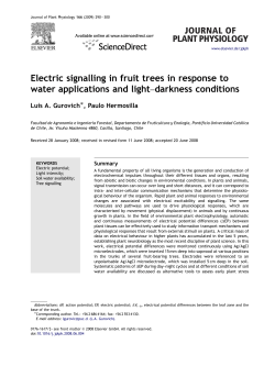 Electric signalling in fruit trees in response to water