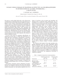 is daily single dosage of diazepam as effective as chlordiazepoxide