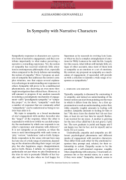 In Sympathy with Narrative Characters