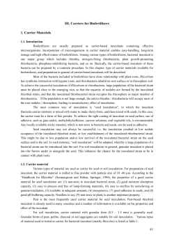 Carriers for Biofertilizers