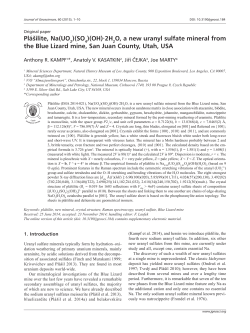 Pl&aacute;&scaron;ilite, Na(UO )(SO )(OH)&middot;2H O, a new uranyl sulfate mineral from