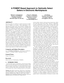 A POMDP Based Approach to Optimally Select Sellers in Electronic