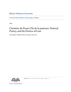 Christine de Pizan`s Dit de la pastoure: Pastoral
