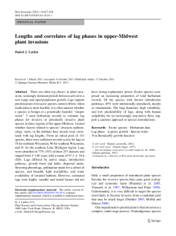 Lengths and correlates of lag phases in upper-Midwest
