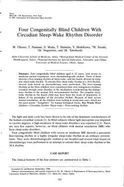 Four Congenitally Blind Children With Circadian Sleep