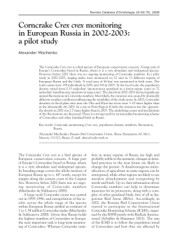 Corncrake Crex crex monitoring in European Russia in 2002