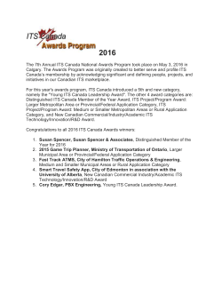 The 7th Annual ITS Canada National Awards Program took place on