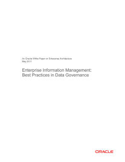 Best Practices in Data Governance