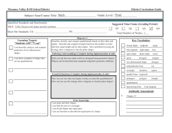 Subject Area/Course Title: Grade Level
