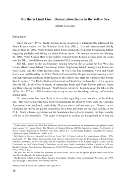 Northern Limit Line: Demarcation Issues in the Yellow Sea