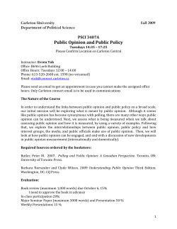Public Opinion and Public Policy