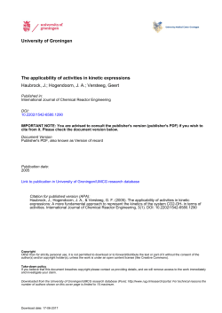 The applicability of activities in kinetic expressions Haubrock, J.