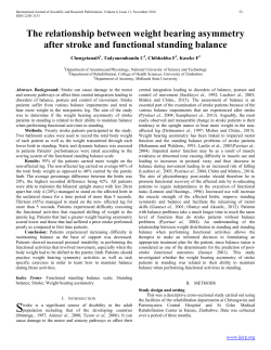 The relationship between weight bearing asymmetry after stroke and