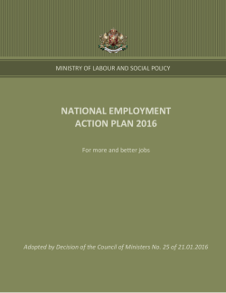 NATIONAL EMPLOYMENT ACTION PLAN 2016