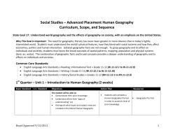 Social Studies &ndash; Advanced Placement Human Geography