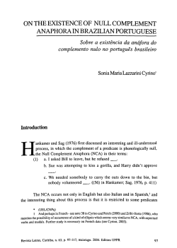 on the existence of null complement anaphora in brazilian portuguese