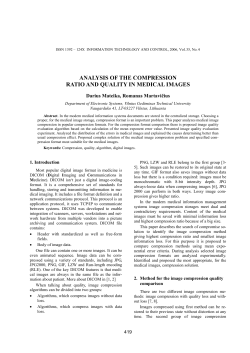analysis of the compression ratio and quality in medical images