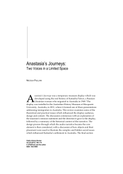Anastasia`s Journeys - UTS ePRESS Journals